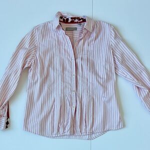 Liz Claiborne Light white and red Striped Shirt